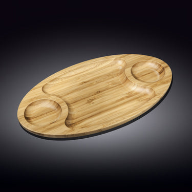 Bamboo 3 Section Platter For Appetizers